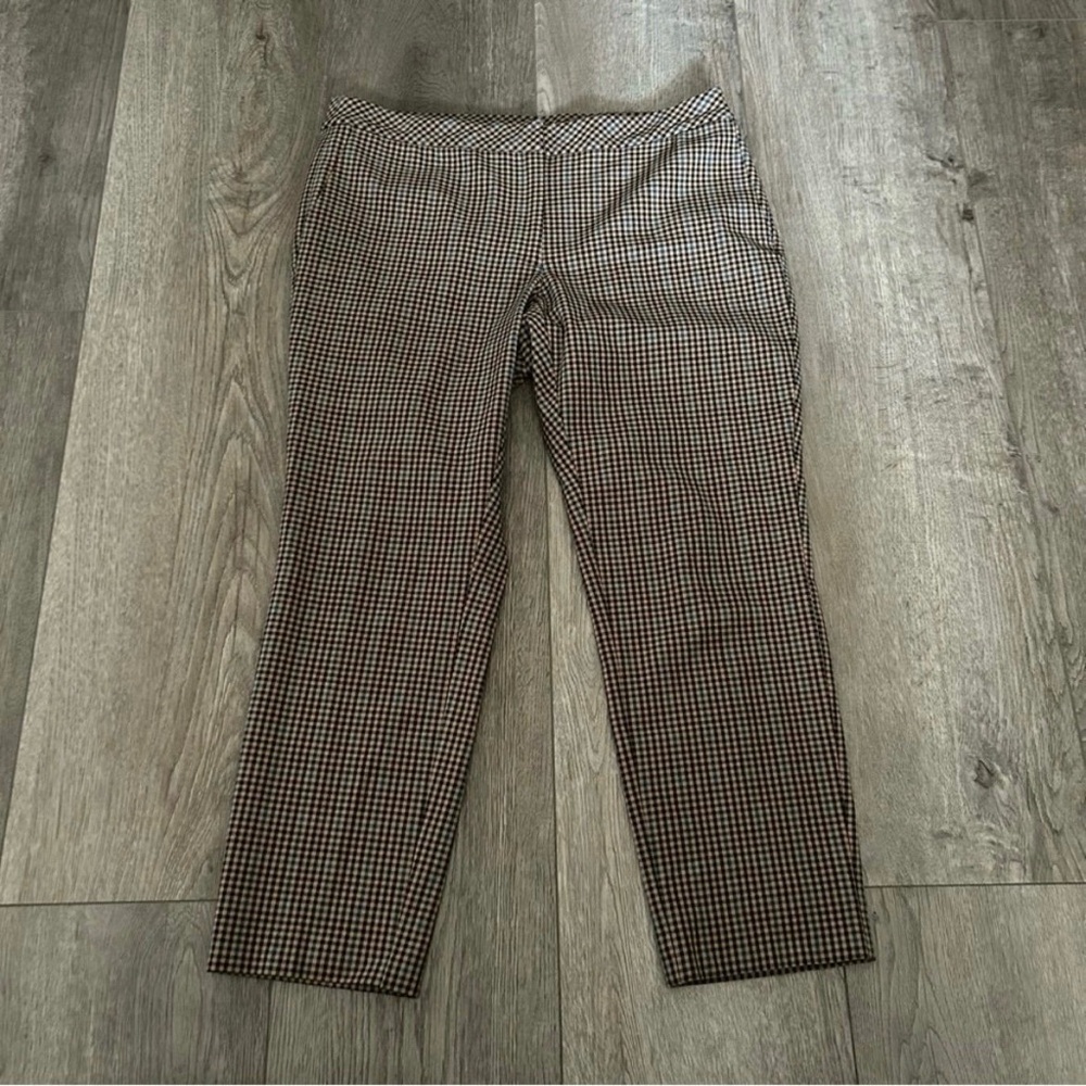 Women's J. Jill Plaid Mid Rise Ponte Dress Pants Size 12